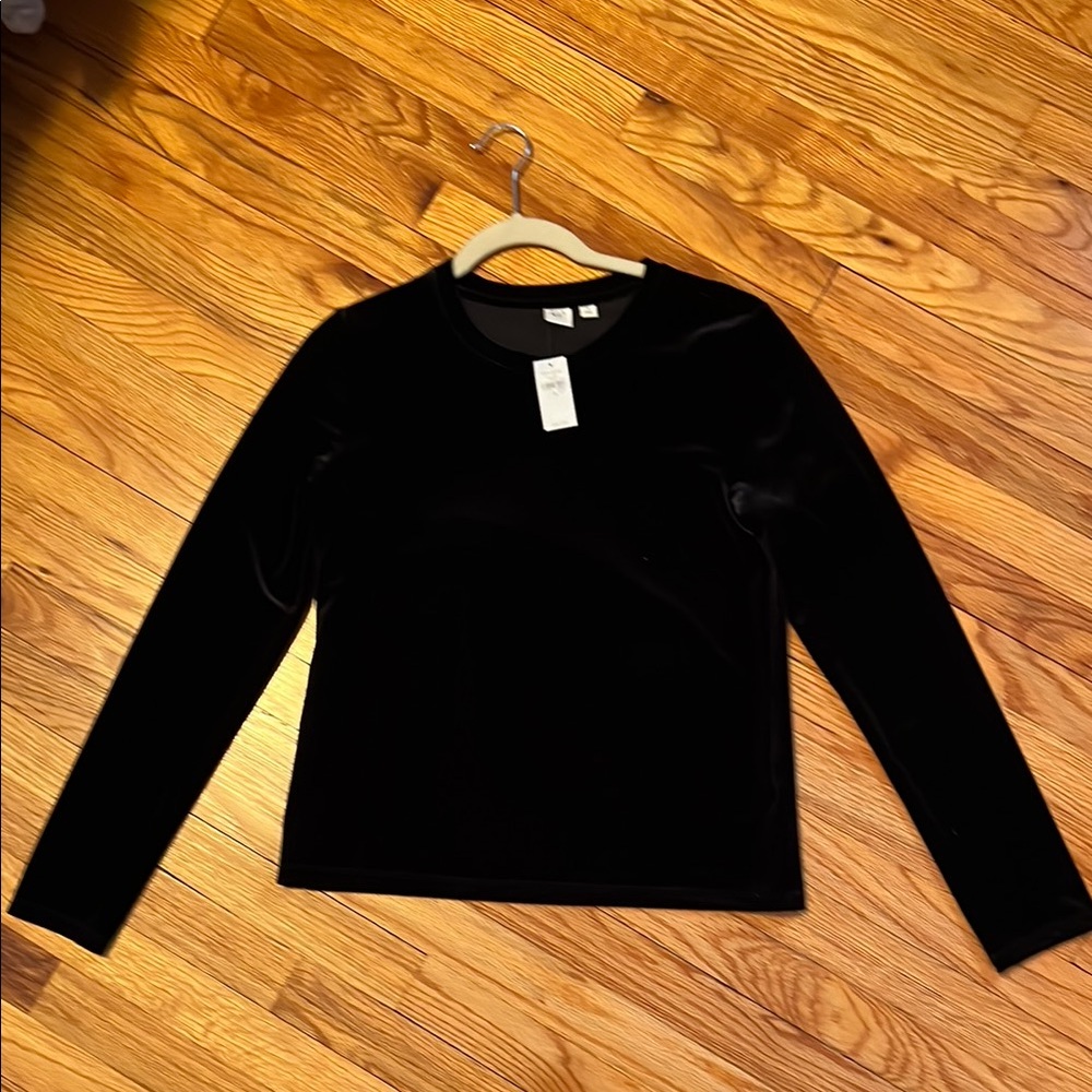 GAP Black Velvet Long Sleeve Top
